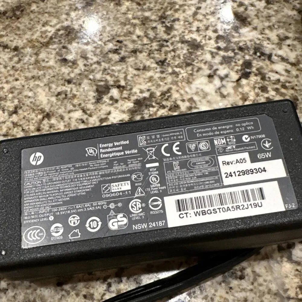 HP Genuine Laptop Charger AC Power Adapter 608425-001 609939-001 18.5V 3.5A 65W